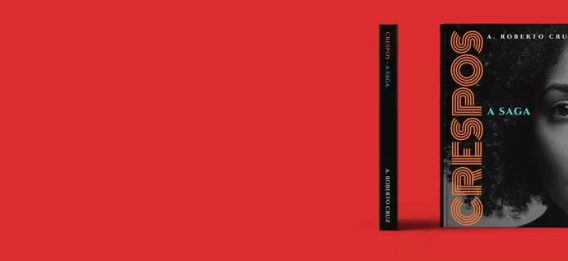 A red book cover with a black spine